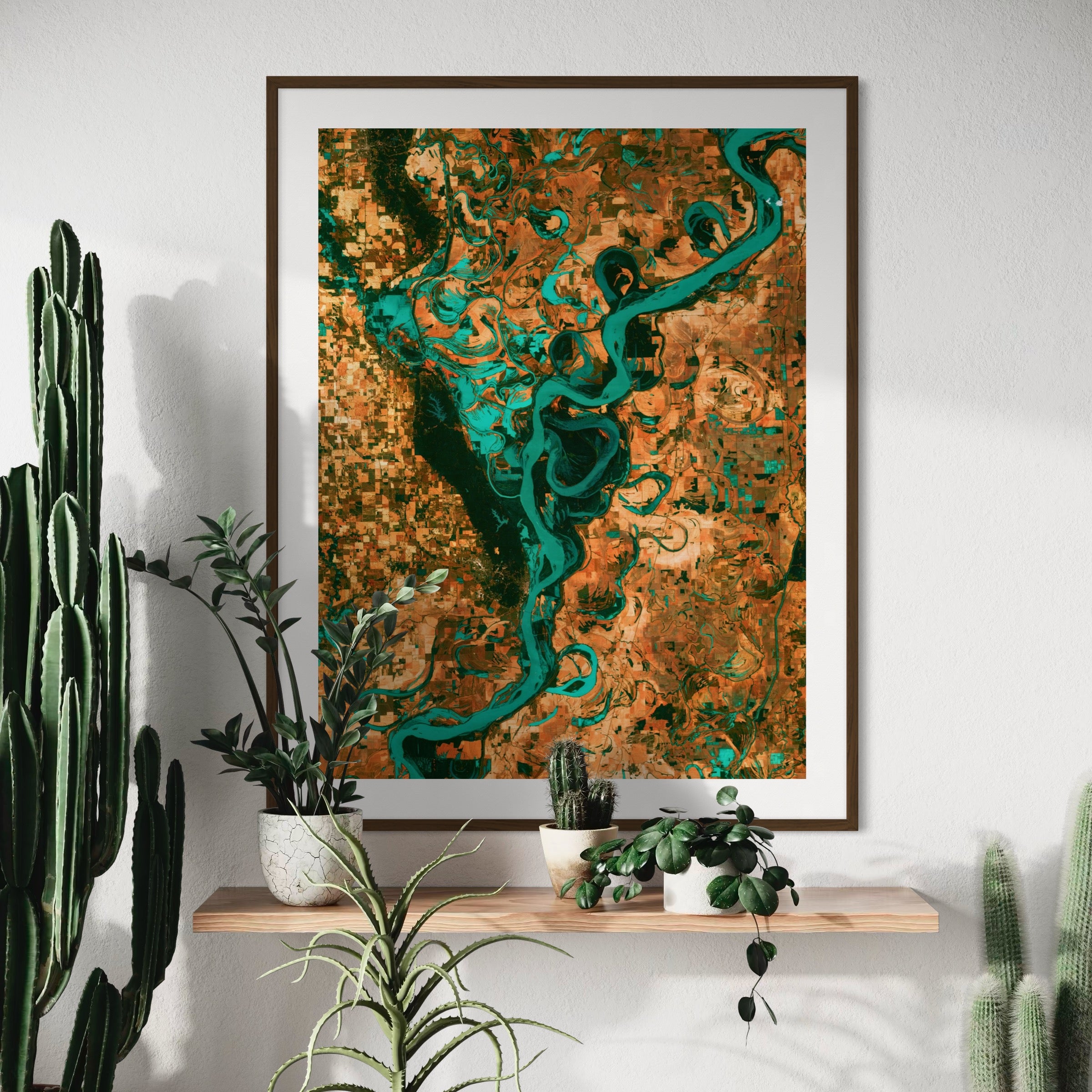 Satellite View of the Mississippi River - Moderno Wall Art Wall Art