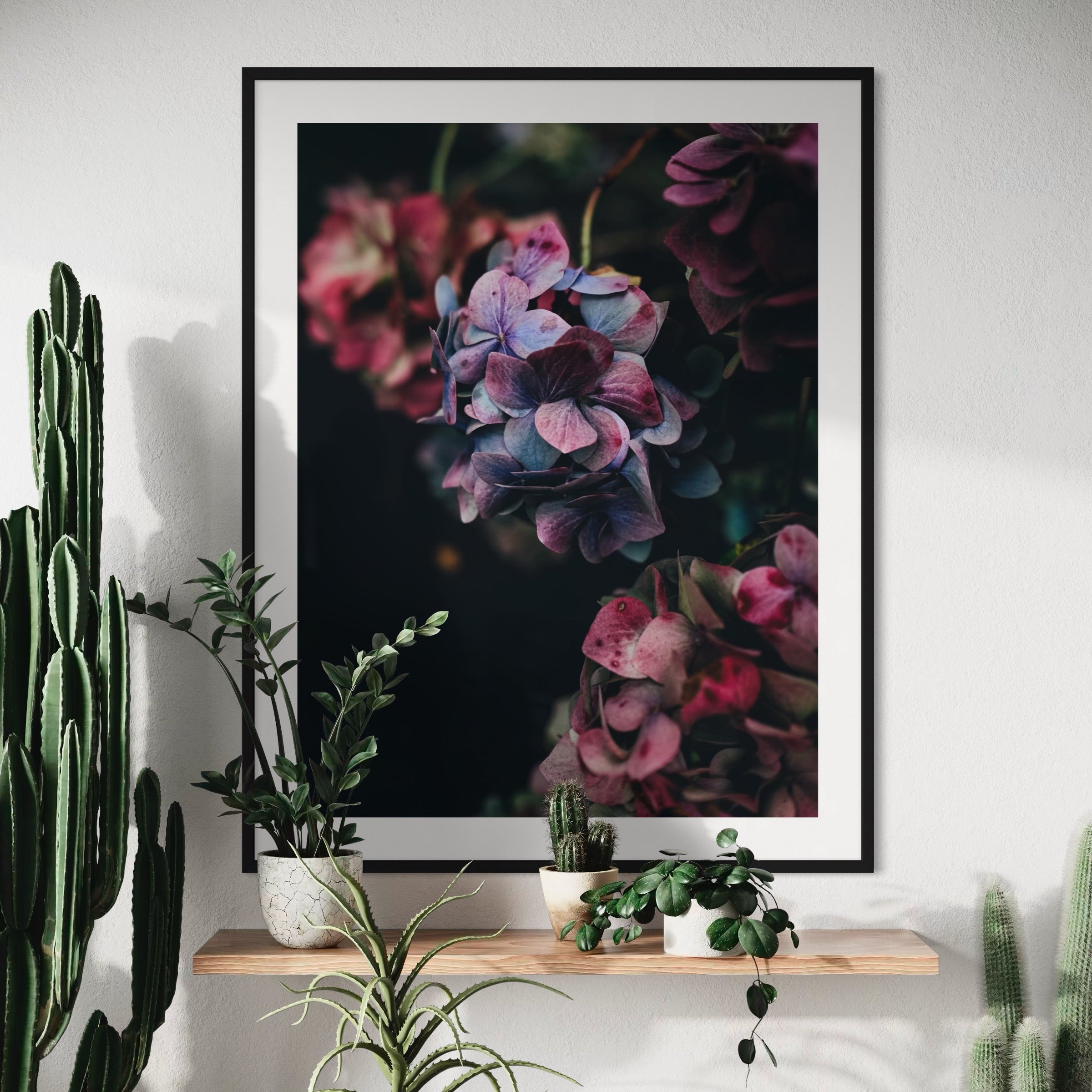 Midnight Hydrangeas - Moderno Wall Art Wall Art