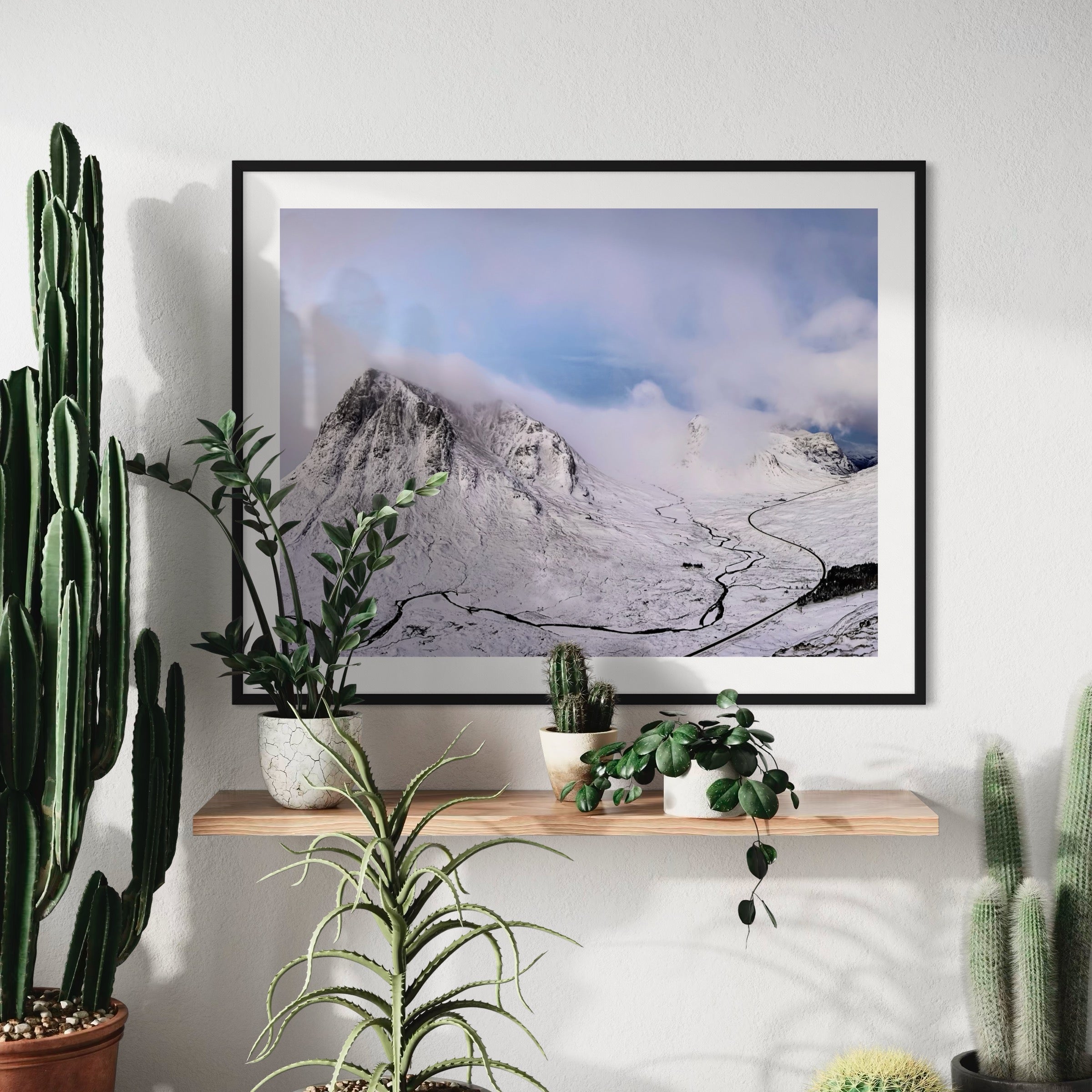 Winding River and Snowy Peaks - Moderno Wall Art Wall Art