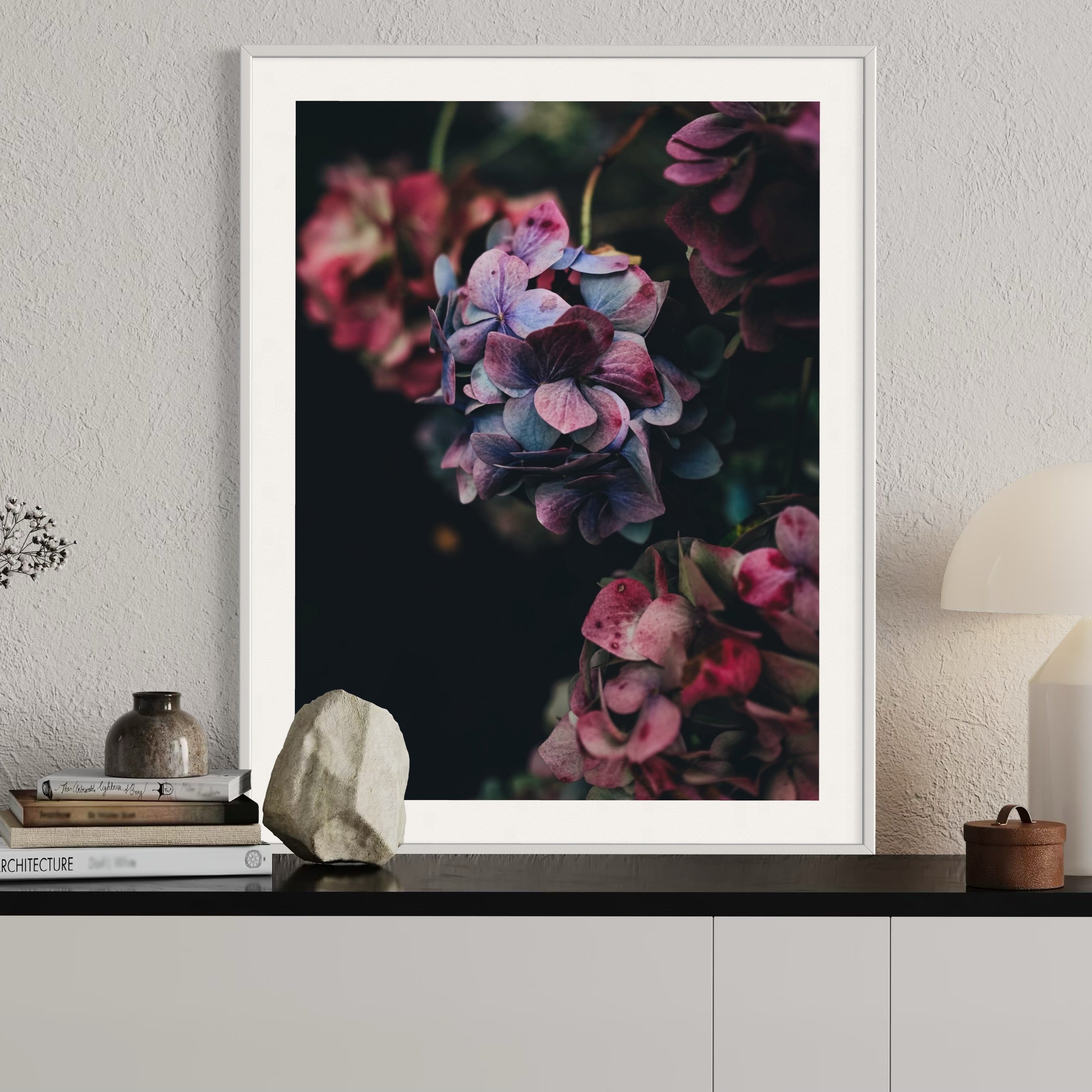 Midnight Hydrangeas - Moderno Wall Art Wall Art