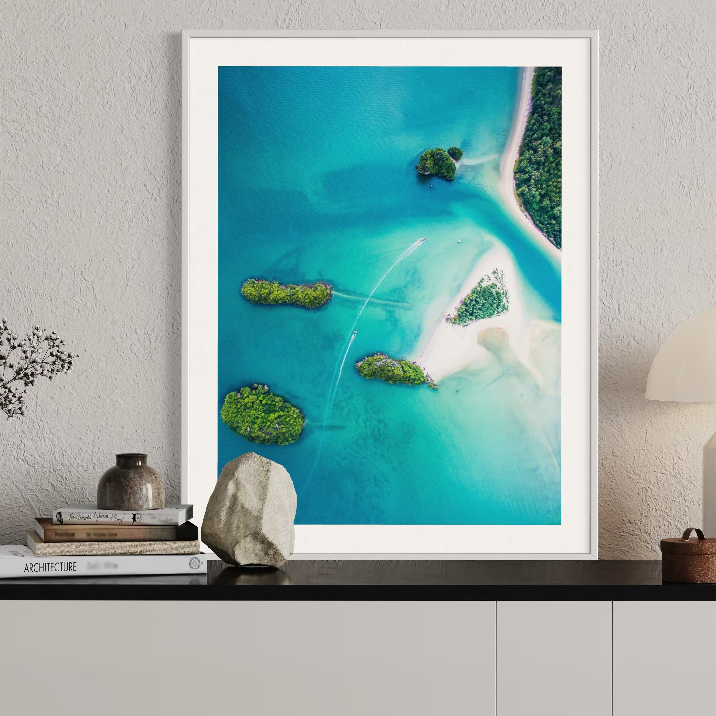 Tropical Escape from Above - Moderno Wall Art Wall Art