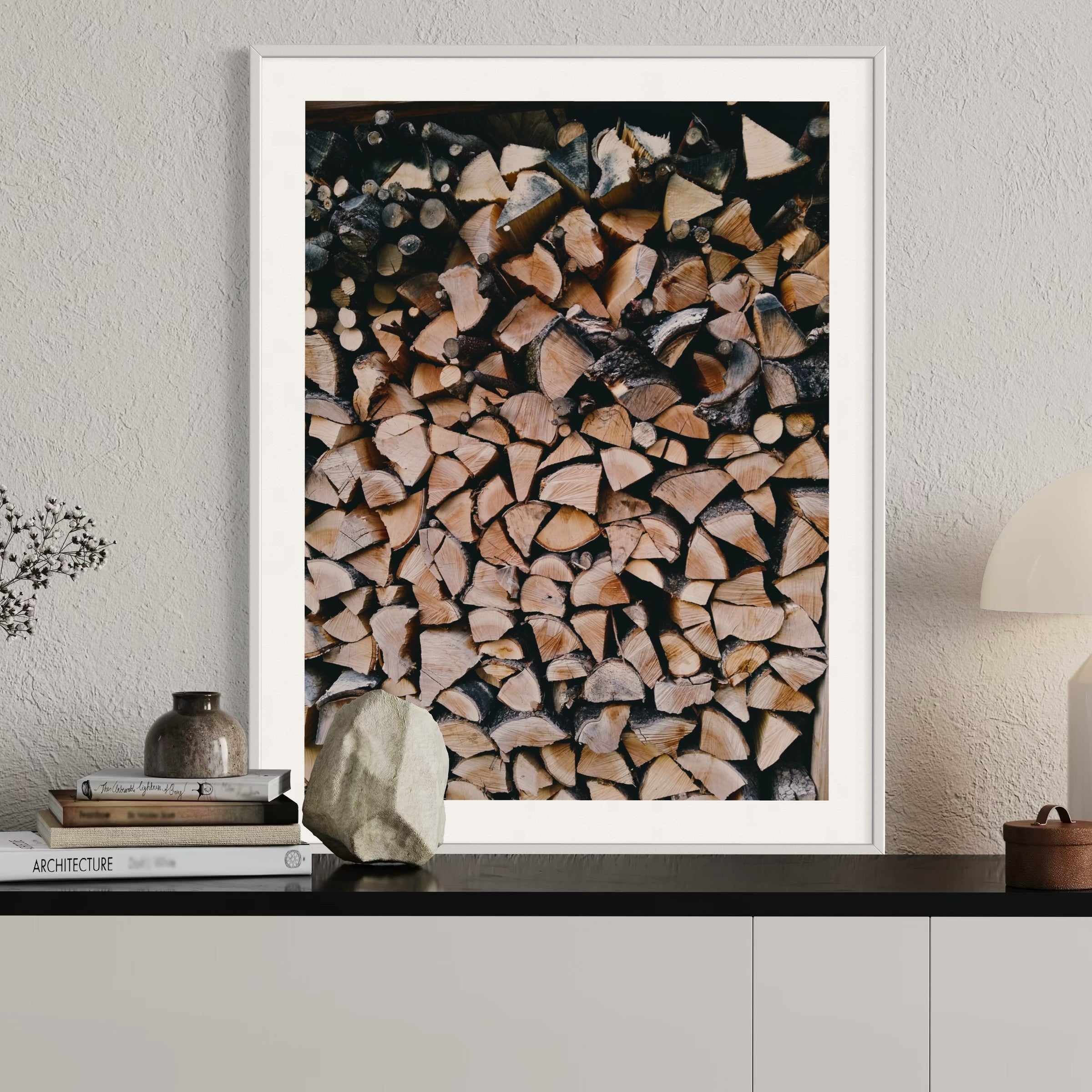 Autumn Woodpile - Moderno Wall Art Wall Art