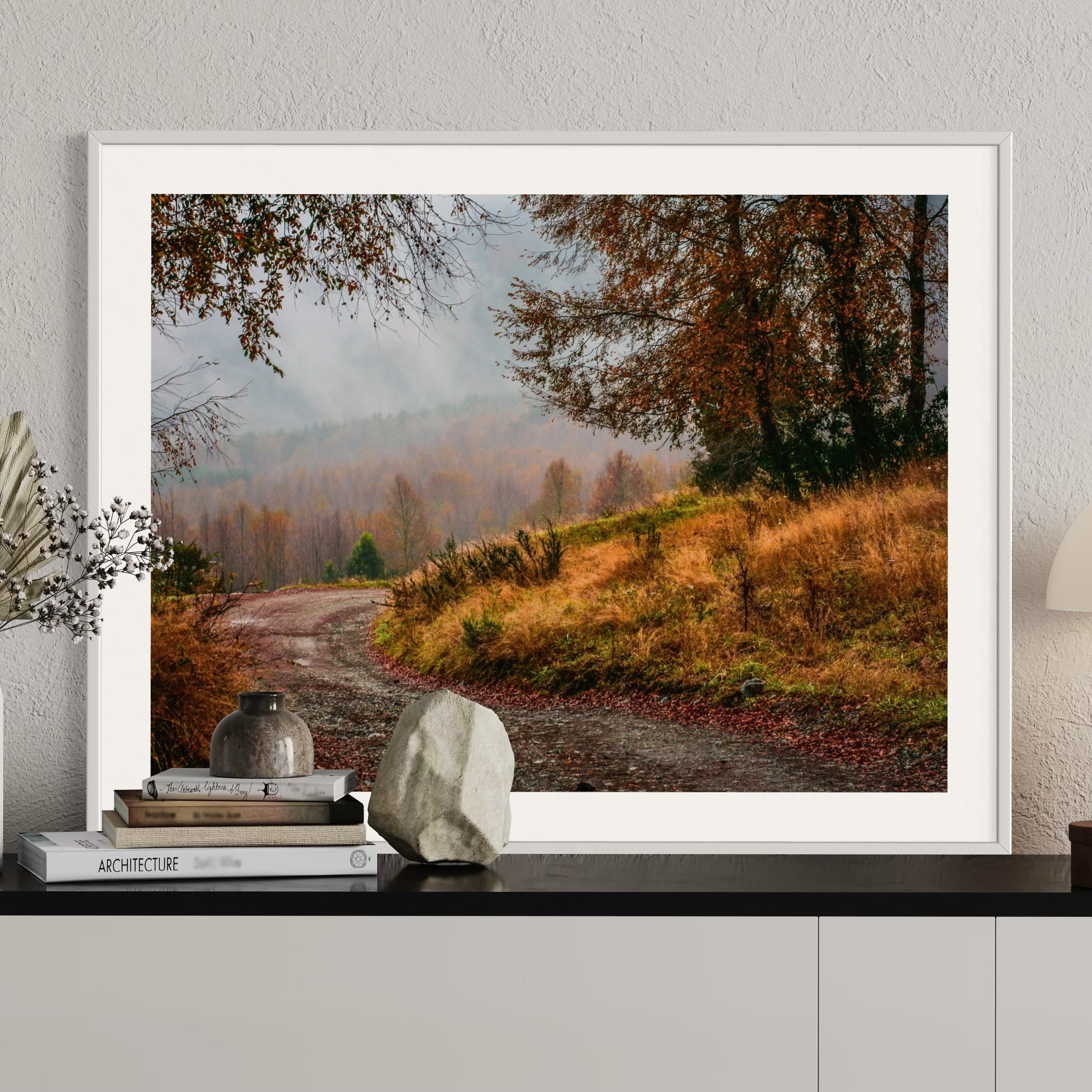 Fog and Fallen Leaves - Moderno Wall Art Wall Art