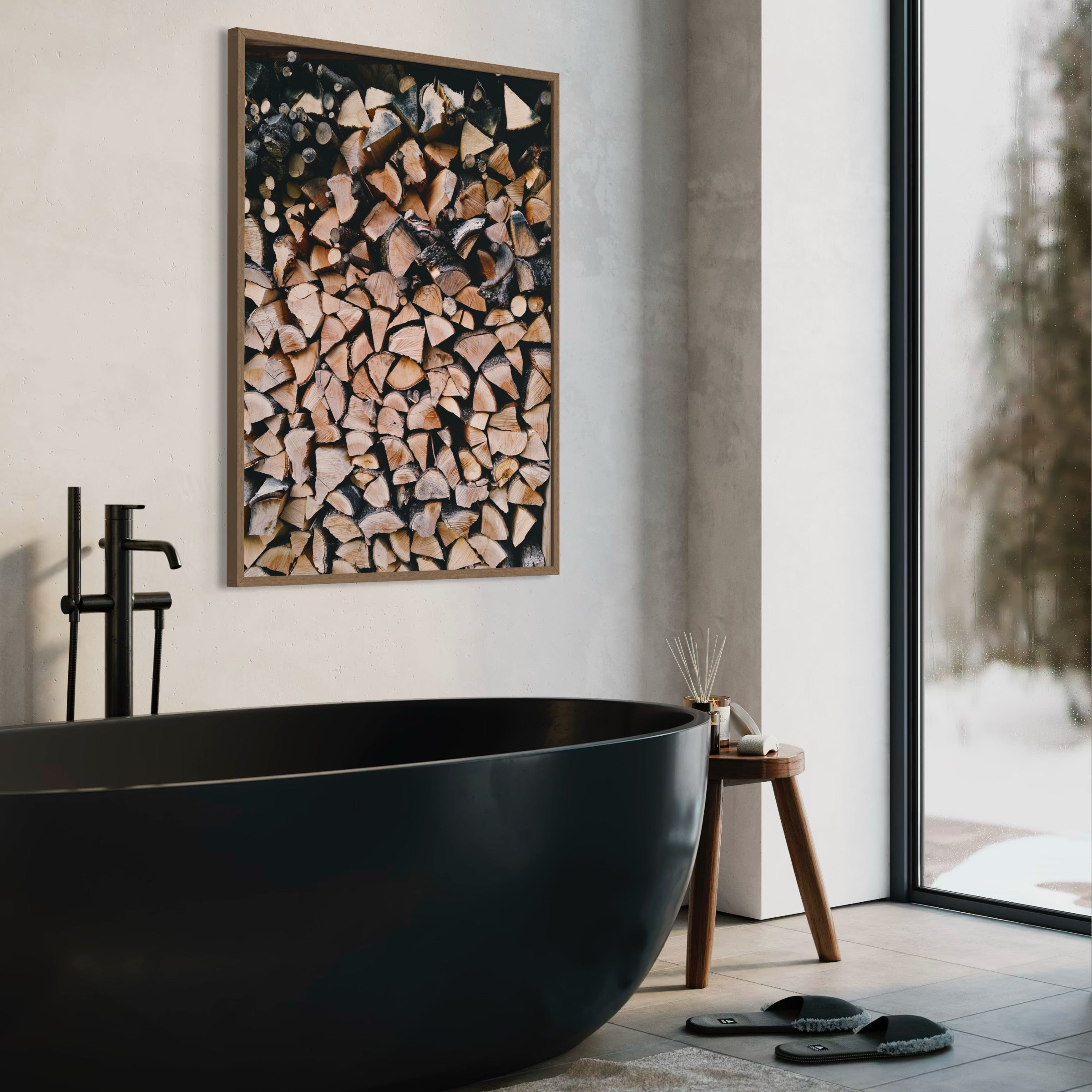 Autumn Woodpile - Moderno Wall Art Wall Art