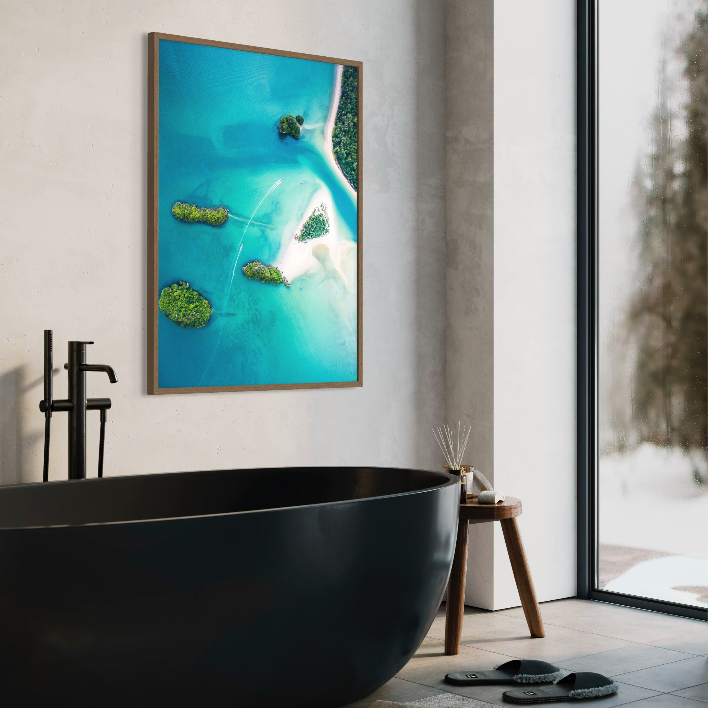 Tropical Escape from Above - Moderno Wall Art Wall Art