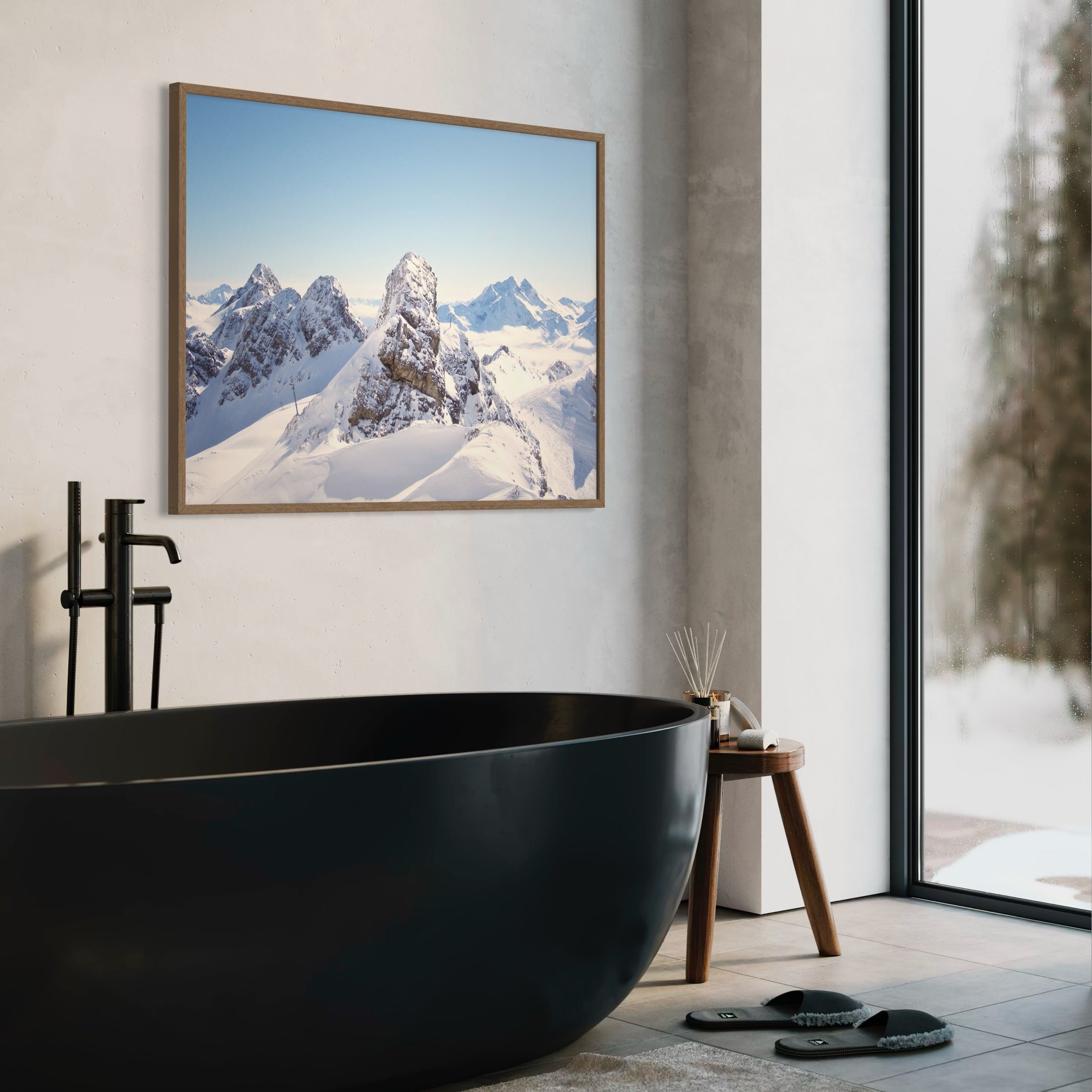 Rugged Summits of the Tyrolean Alps - Moderno Wall Art Wall Art