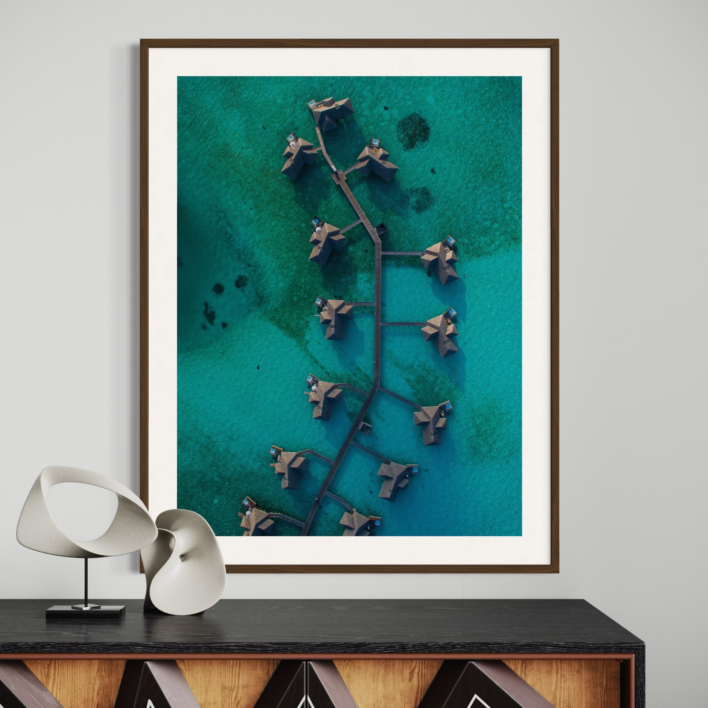 Maldives Beach Huts - Moderno Wall Art Wall Art