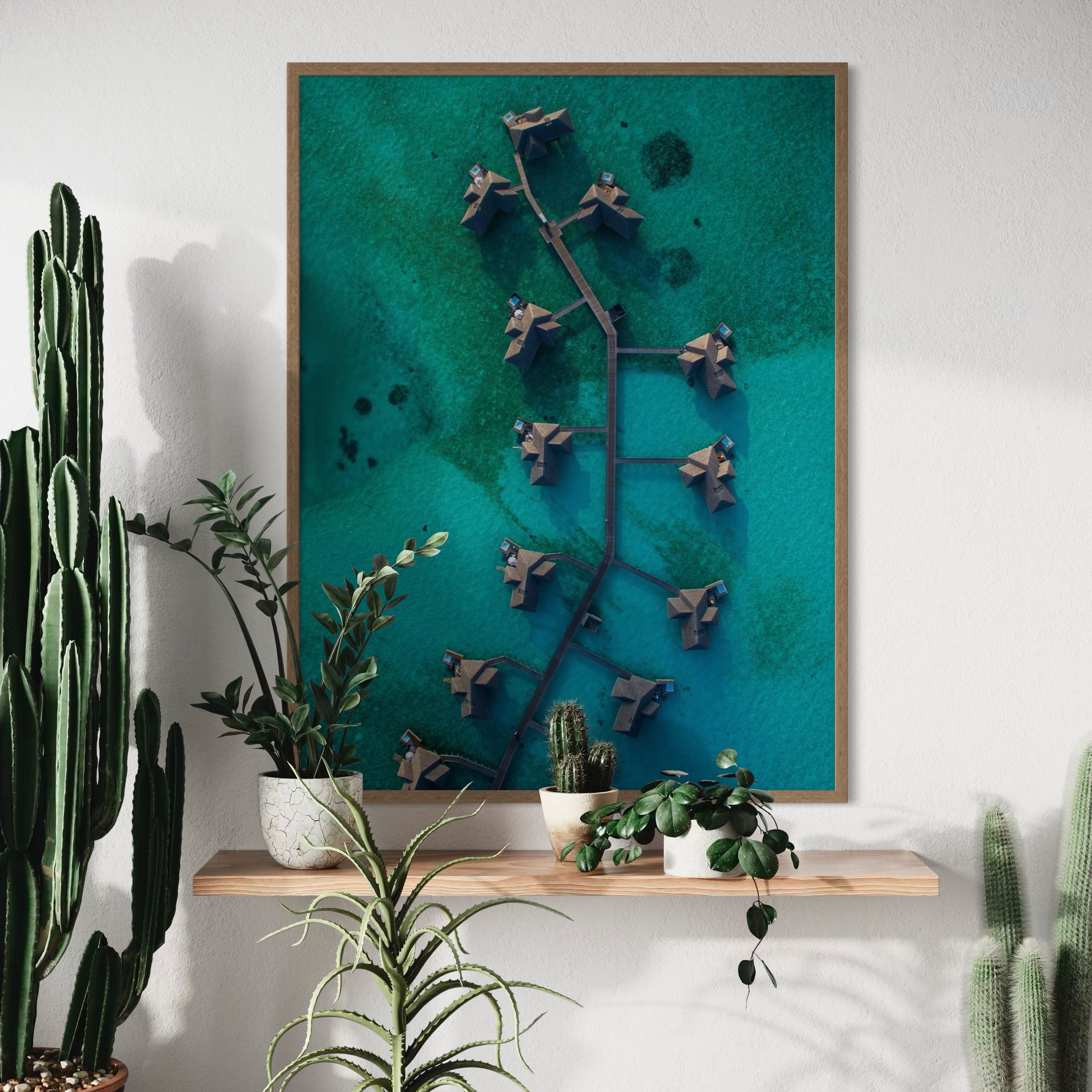 Maldives Beach Huts - Moderno Wall Art Wall Art