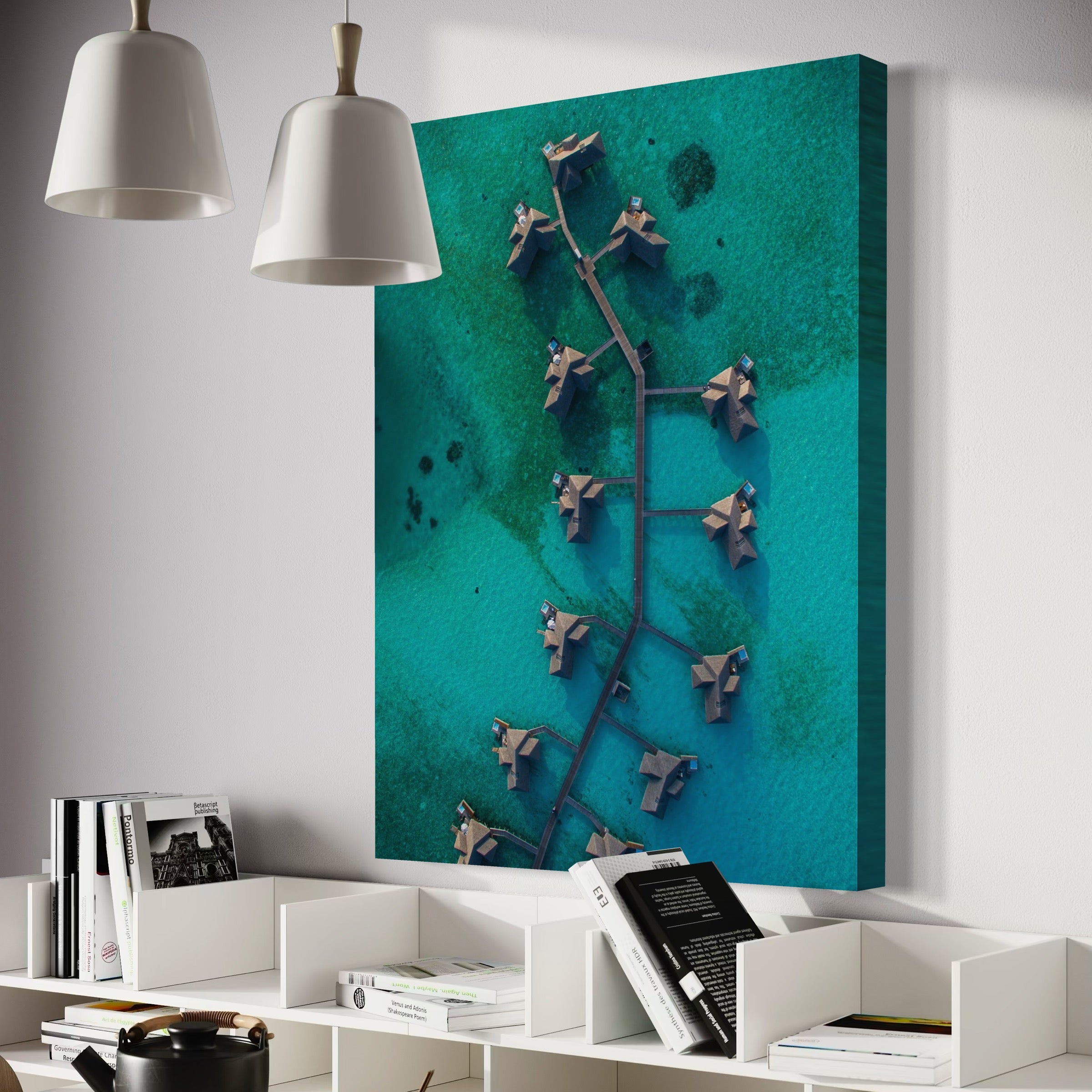 Maldives Beach Huts - Moderno Wall Art Wall Art