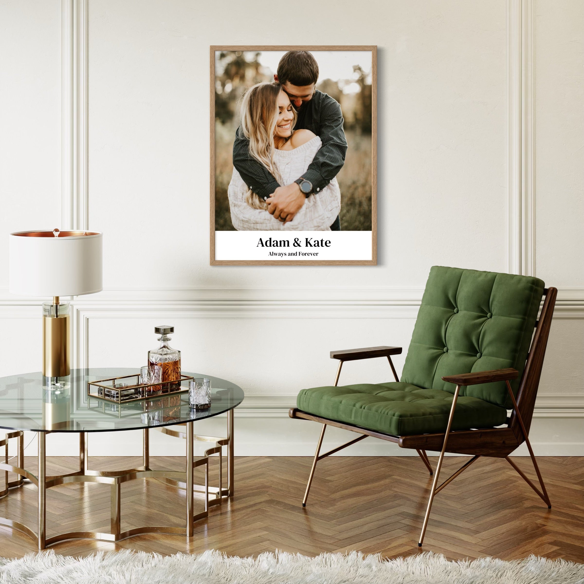 Personalized Couple's Wall Art | Custom Text & Photo with Live Preview
