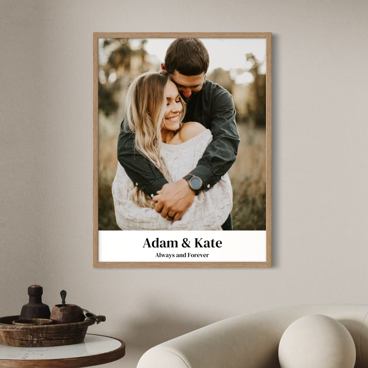 Personalized Couple's Wall Art | Custom Text & Photo with Live Preview
