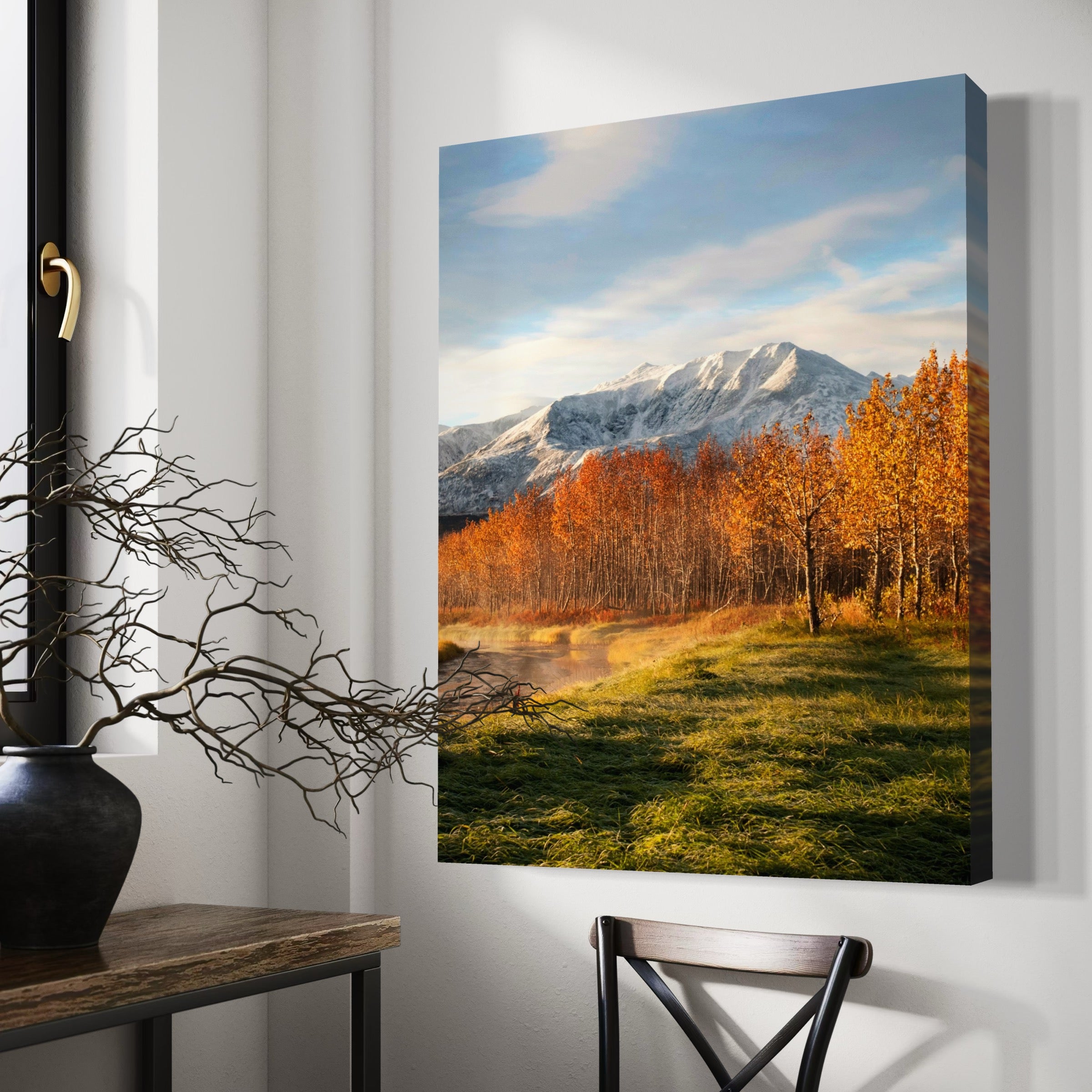 Autumn Sunrise in the Meadow - Moderno Wall Art Wall Art