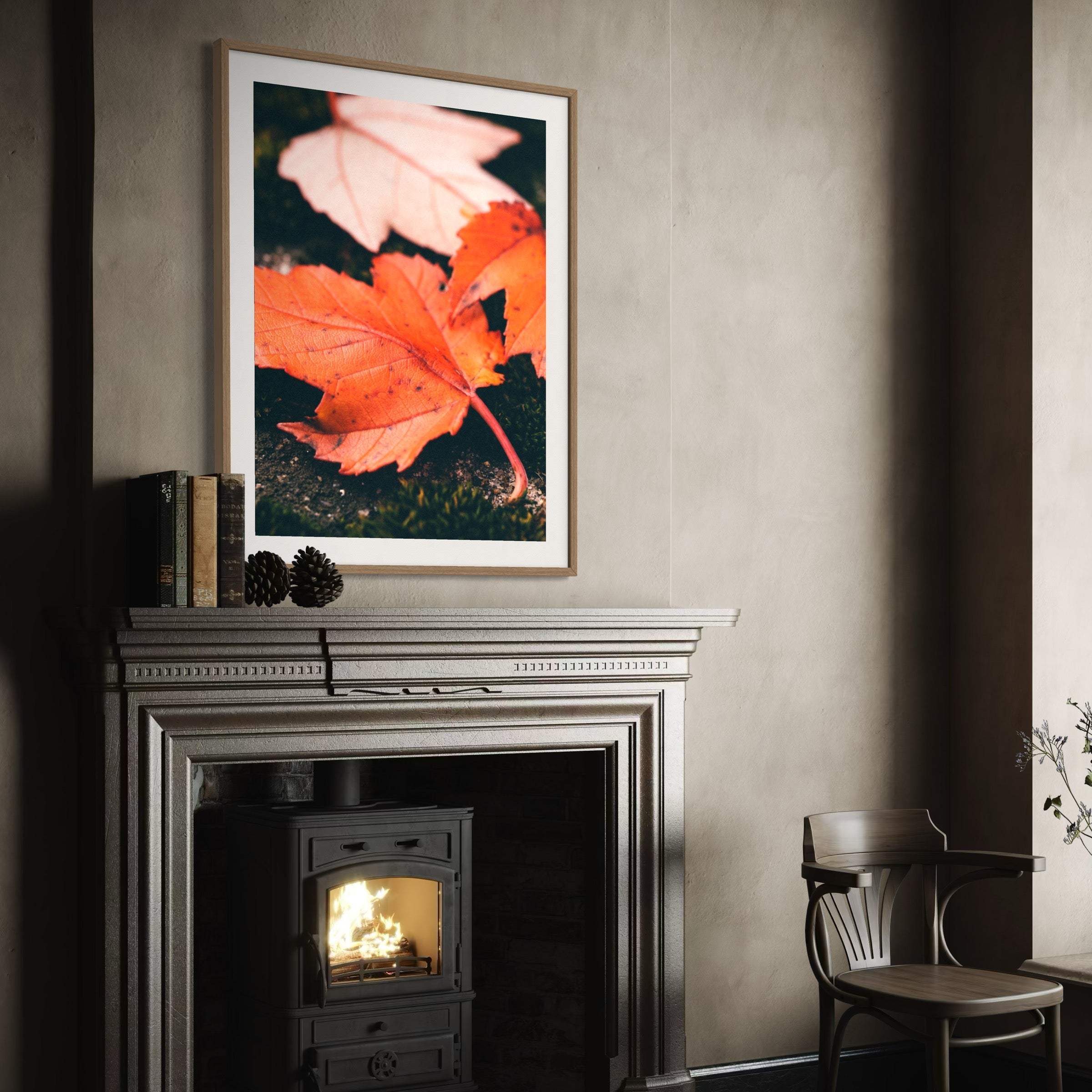 Red Maple Leaves - Moderno Wall Art Wall Art