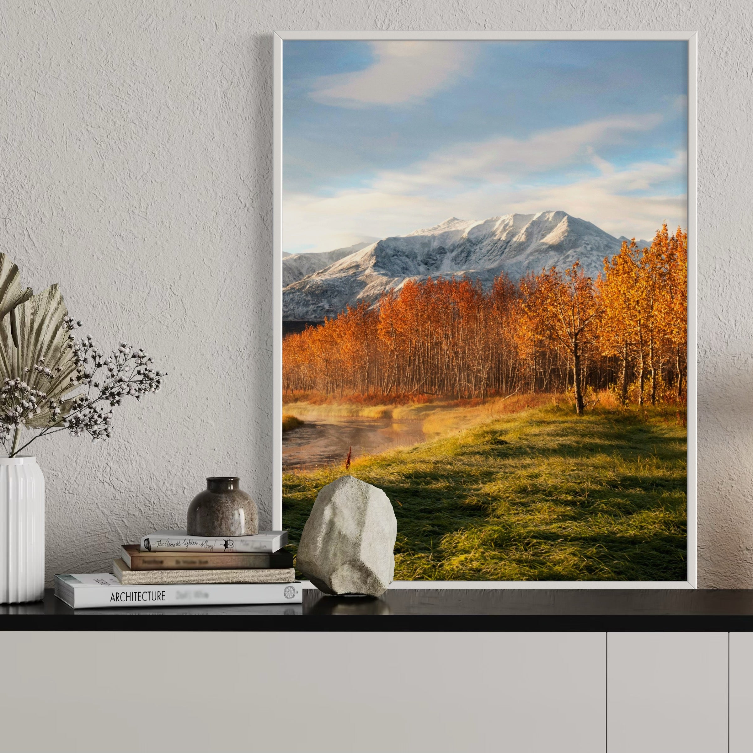 Autumn Sunrise in the Meadow - Moderno Wall Art Wall Art