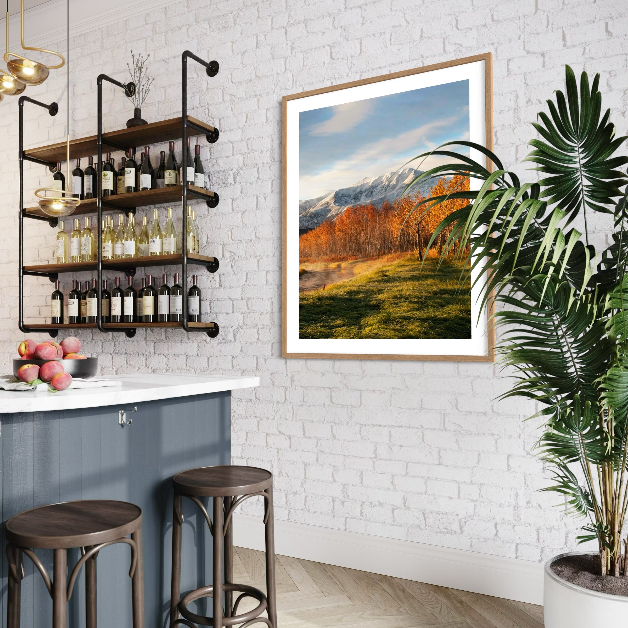 Autumn Sunrise in the Meadow - Moderno Wall Art Wall Art