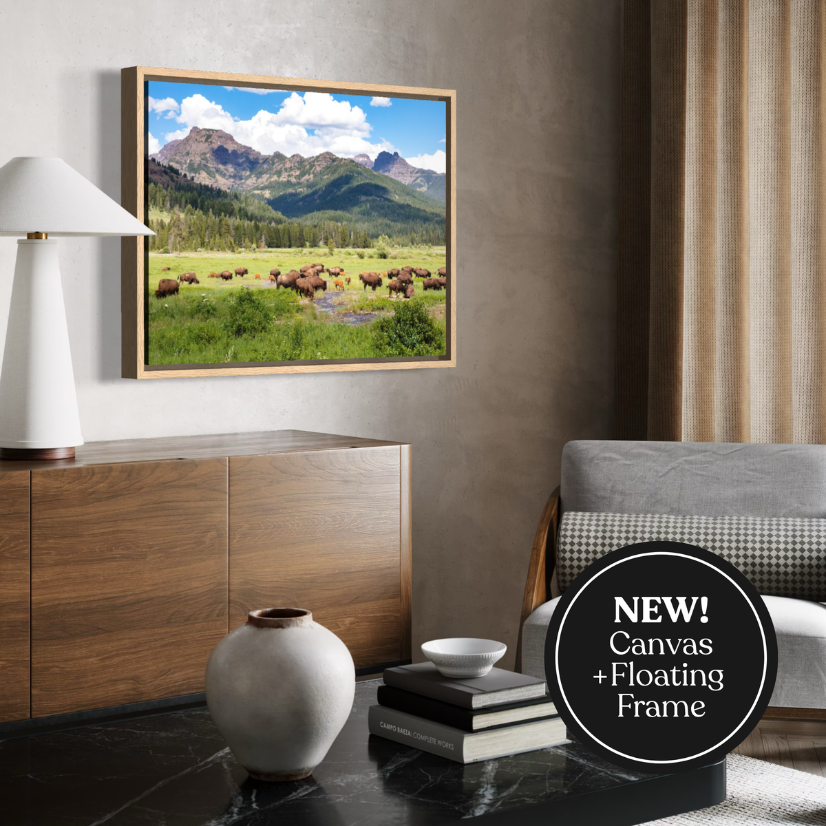 Bisontes pastando en Yellowstone