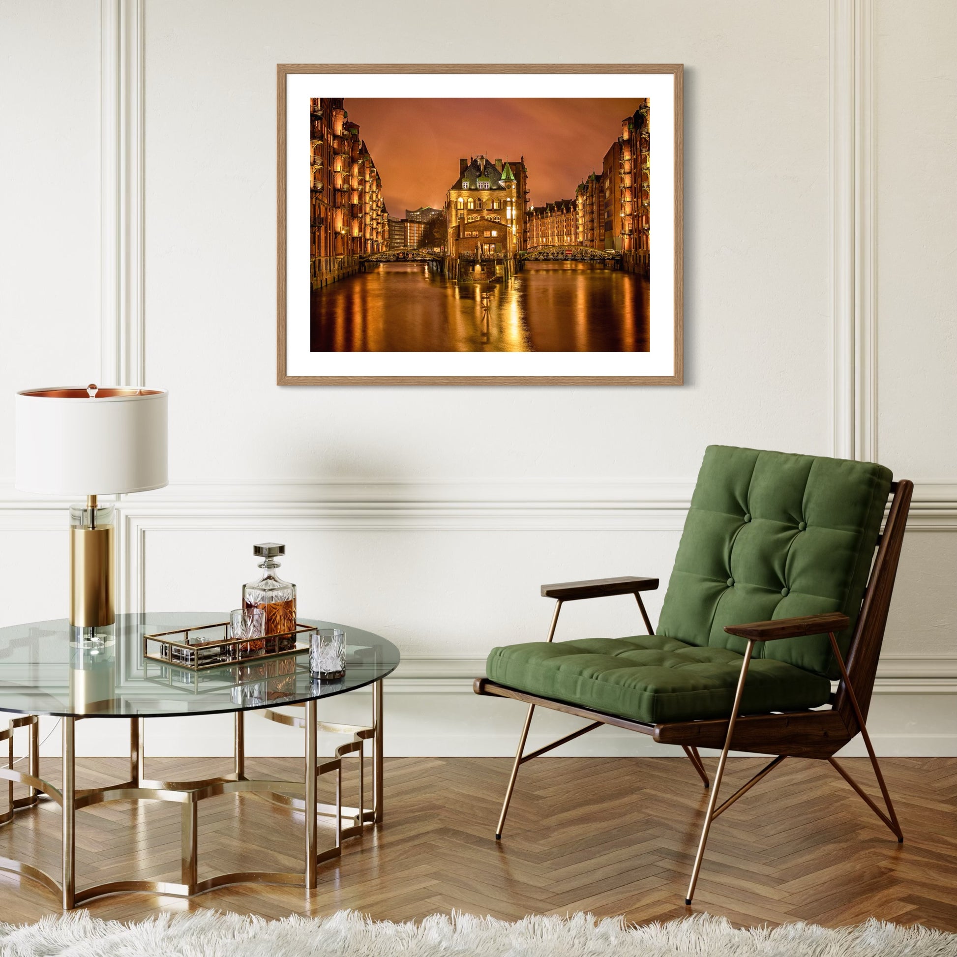 Golden Speicherstadt - Moderno Wall Art Wall Art