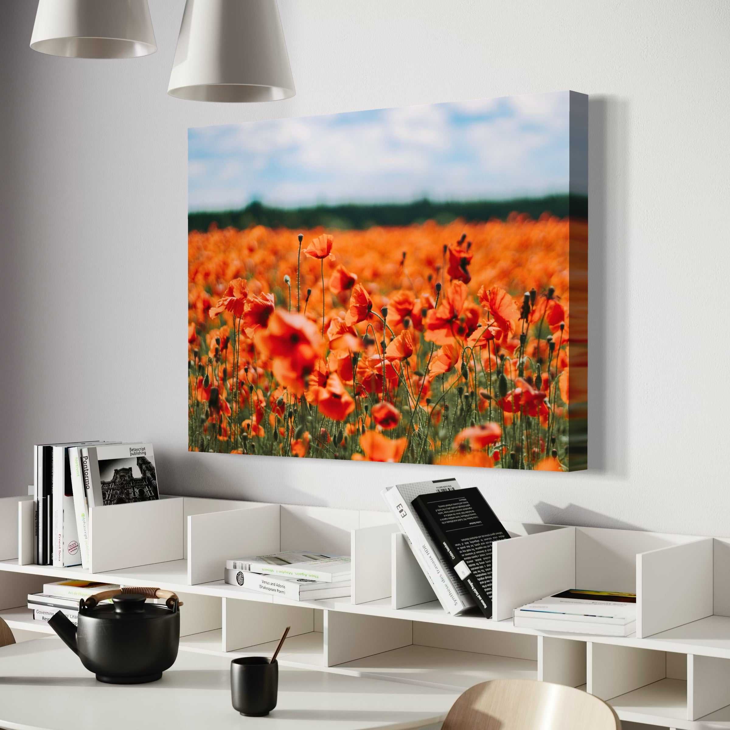 Scarlet Horizon - Moderno Wall Art Wall Art
