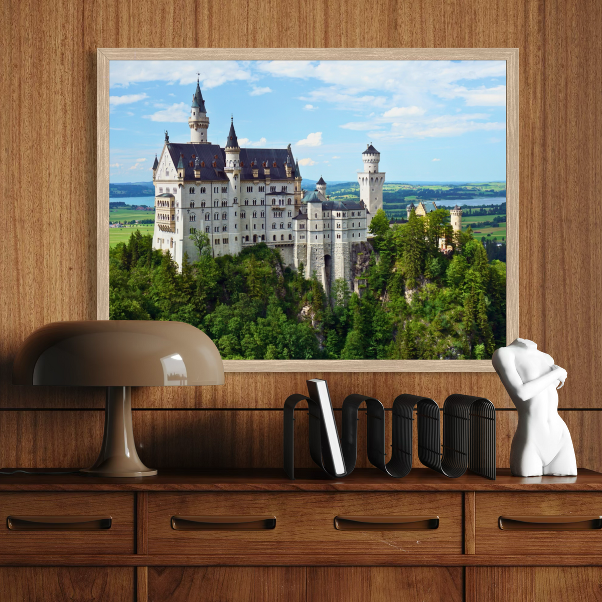 Vista panorámica del castillo de Neuschwanstein