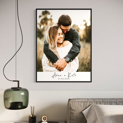 Personalized Couple's Wall Art | Custom Text & Photo with Live Preview