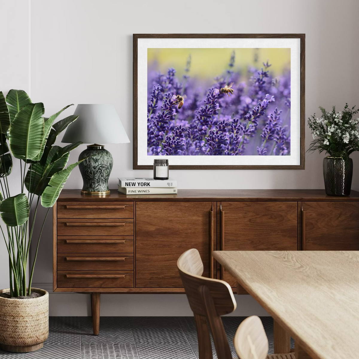 Abejas entre la lavanda