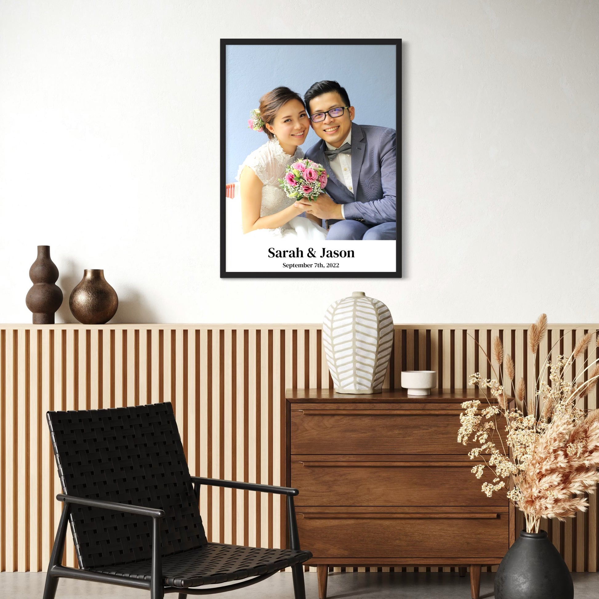Décoration murale personnalisée pour couple | Texte et photo personnalisés avec aperçu en direct 