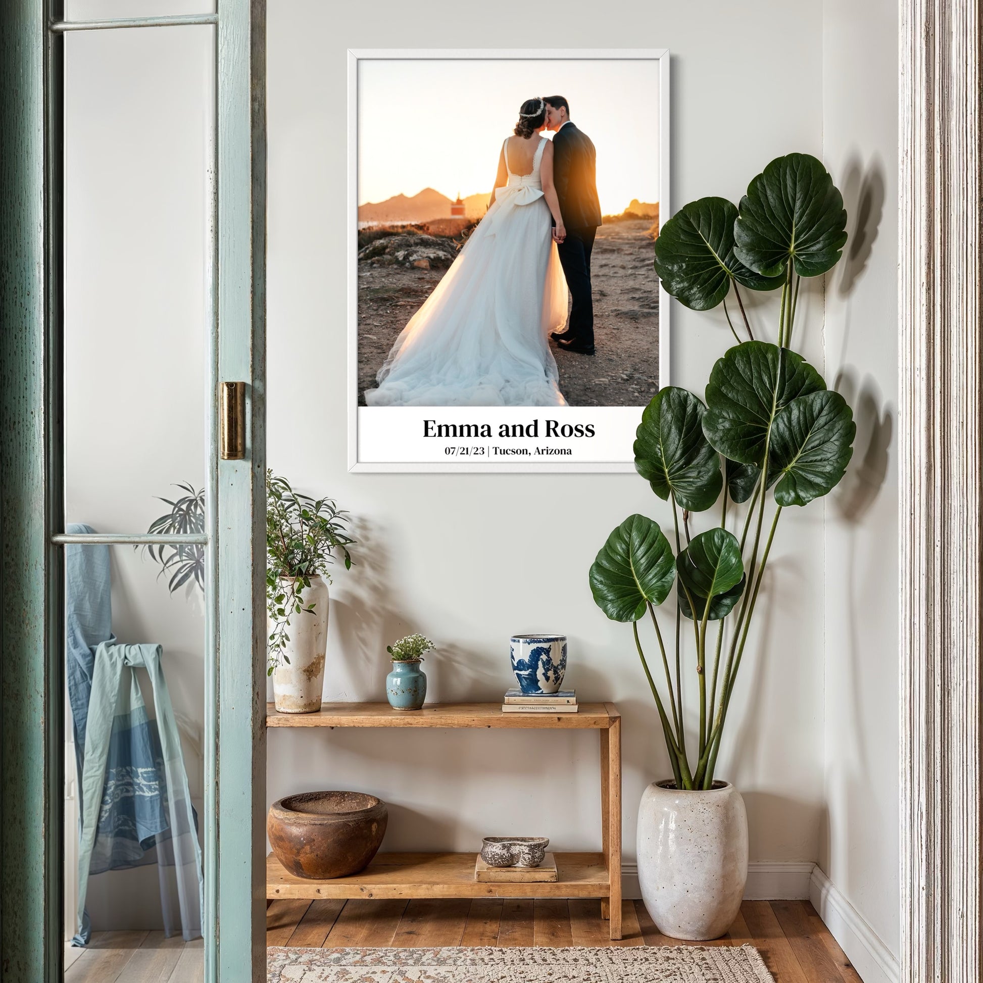 Décoration murale personnalisée pour couple | Texte et photo personnalisés avec aperçu en direct 