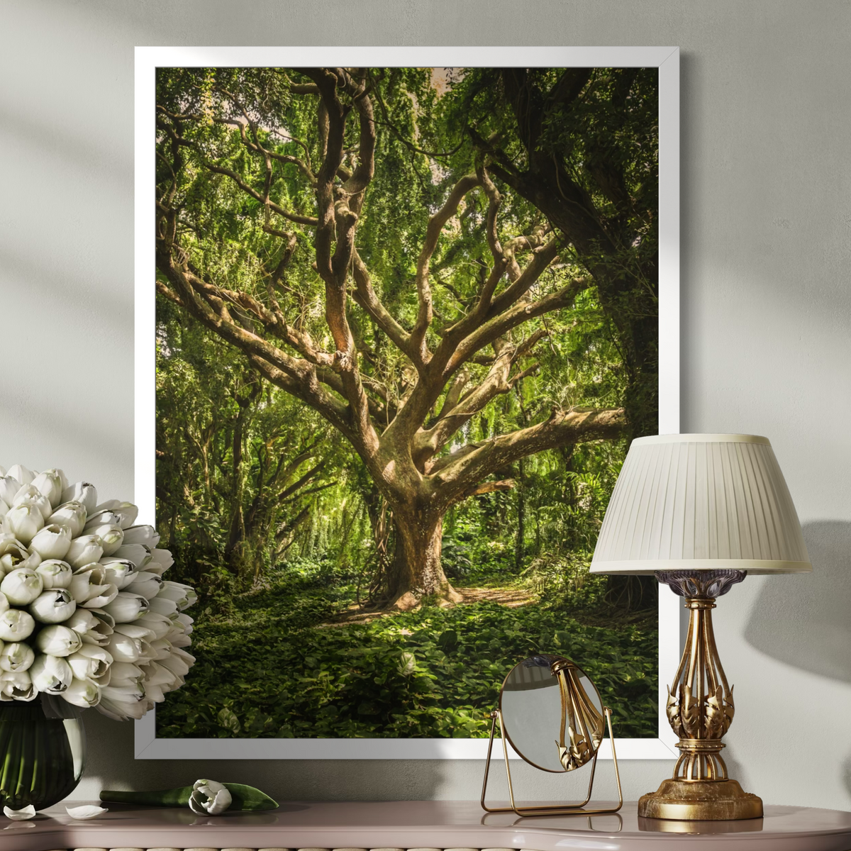 Bosque iluminado por el sol