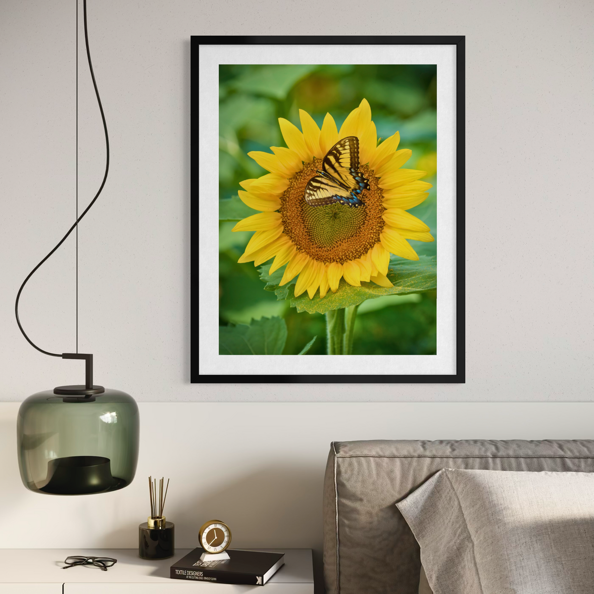 Mariposa y flor