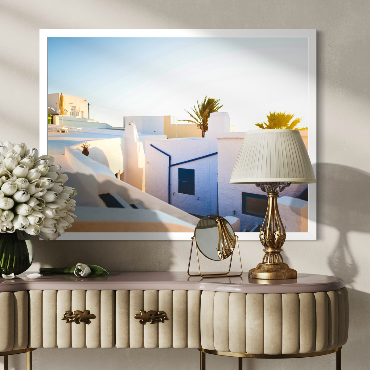Sunlit Greek Architecture