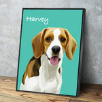 Personalized Pet Cartoon Wall Art | Custom Text & Photo With Live Preview