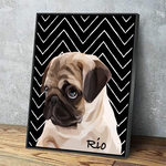 Personalized Pet Cartoon Wall Art | Custom Text & Photo With Live Preview